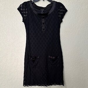 Enfocus Studio Black Short Sleeve Textured Dress 6